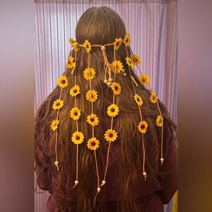 Cascading Sunflower Headband - Yellow, Brown. OS. NWT.